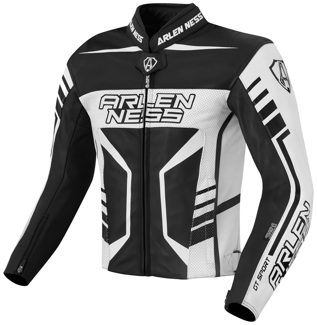 Мотоциклетная кожаная куртка Arlen Ness Rapida 2, черный/белый кожаная куртка zara белый