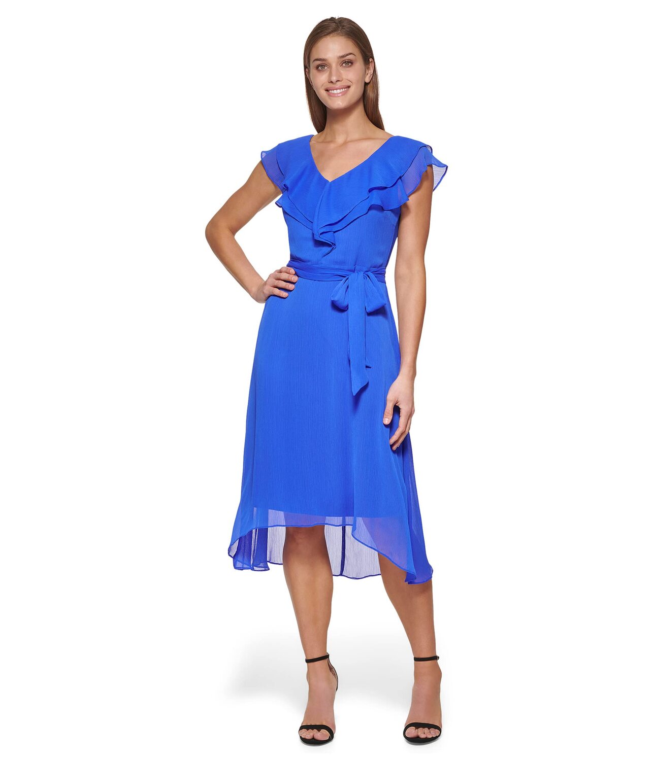 

Платье DKNY, Midi with Double Ruffle Dress