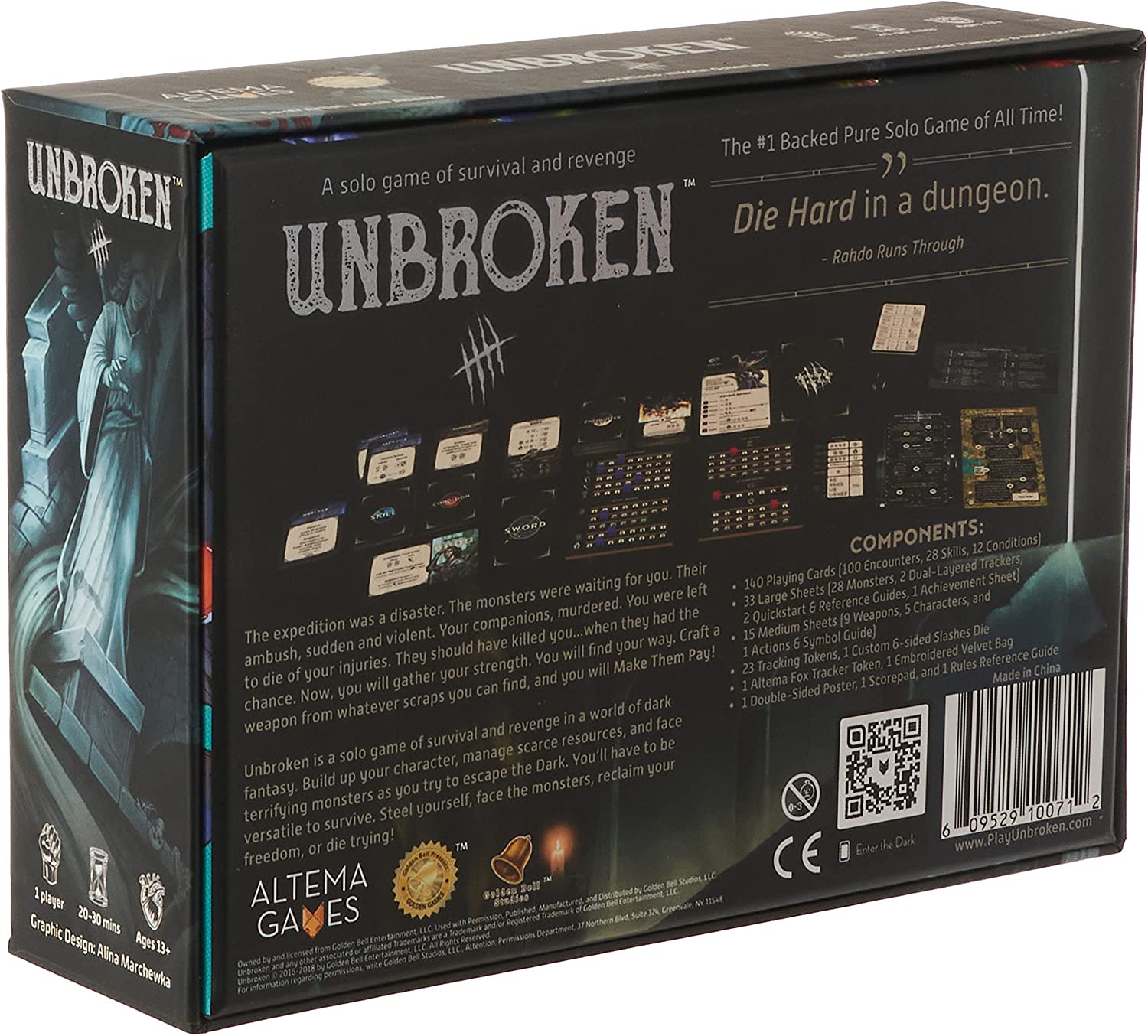 Настольная игра Golden Bell Studios Unbroken: A Solo Game Of Survival And  Revenge