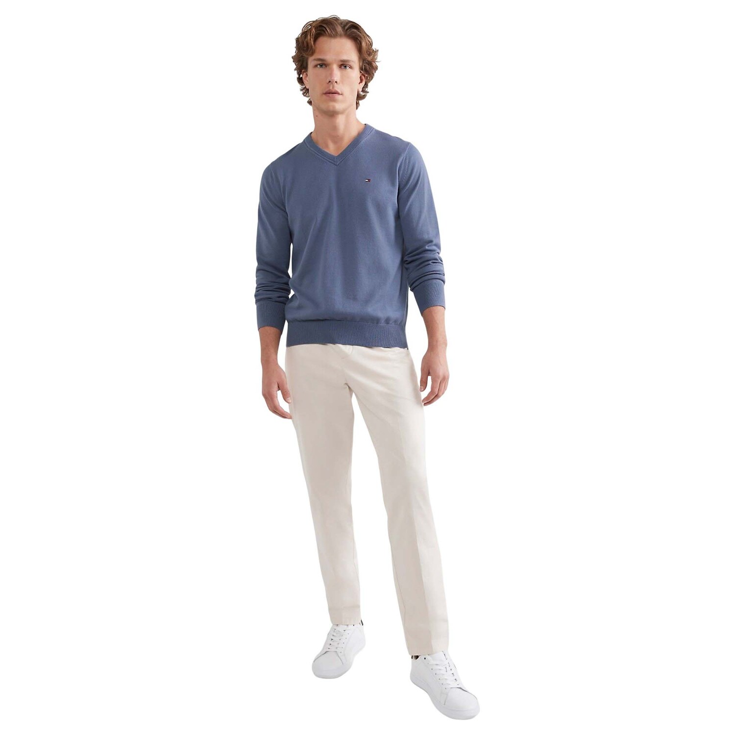 

Джемпер Tommy Hilfiger Essential V-neck, голубой