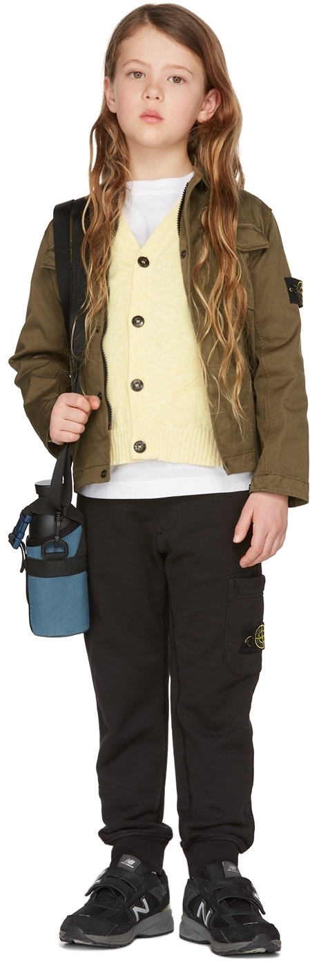 

Детский желтый хлопковый кардиган Stone Island Junior