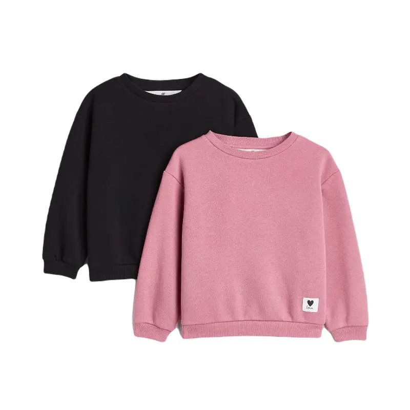 

Толстовки H&M 2 Pack, пудовая роза/черный
