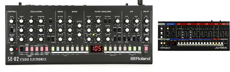 

Модуль аналогового синтезатора Roland SE-02 в комплекте со звуковым модулем Juno серии Roland JU-06A Boutique SE-02=1 JU-06A=1