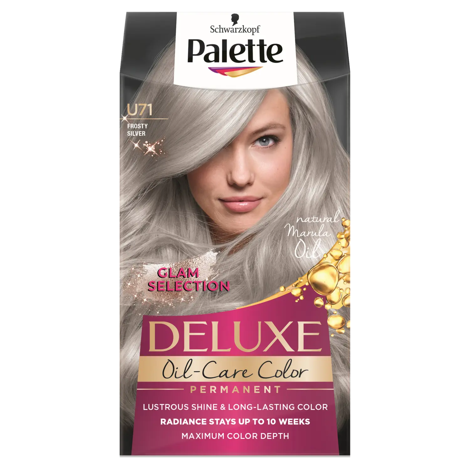 

Palette Deluxe Oil-Care Color краска для волос u71 мороз серебристый, 1 упаковка