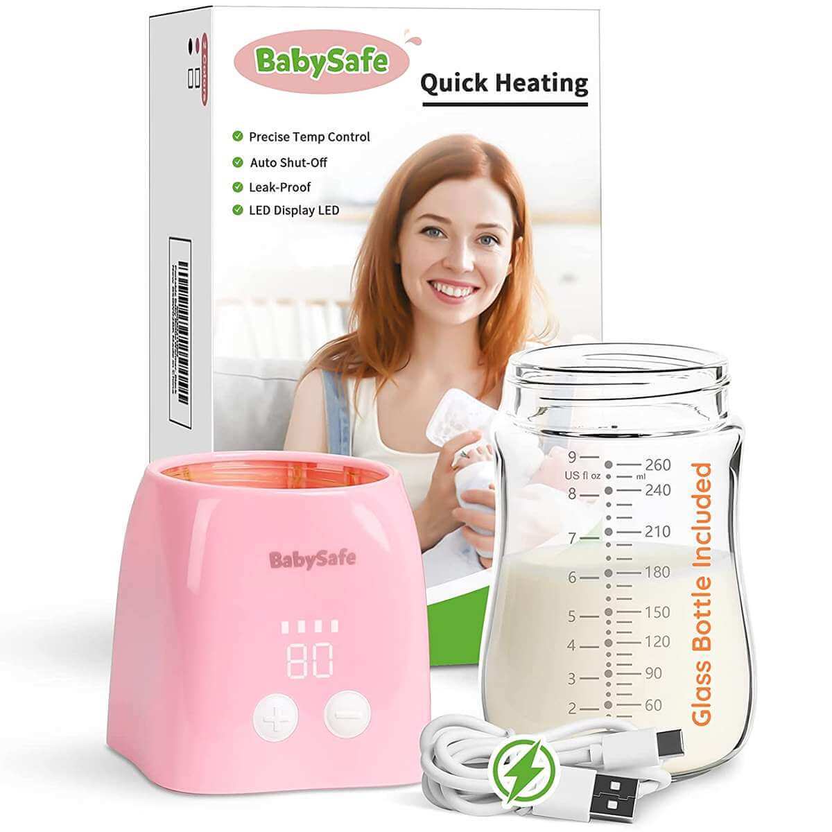 

Подогреватель для бутылочек BabySafe Quick Heating, розовый