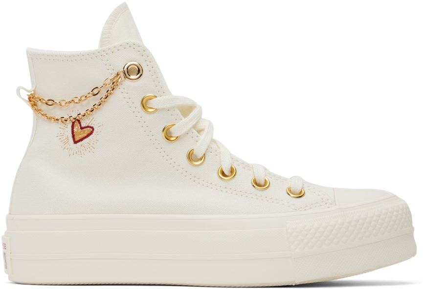 

Кроссовки Off-White Chuck Taylor All Star с золотыми цепочками Converse