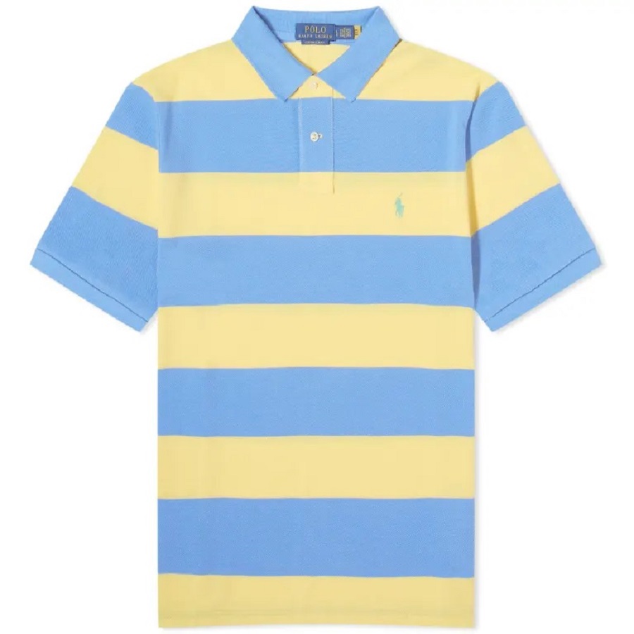 Футболка-поло Polo Ralph Lauren Block Stripe, желтый, голубой