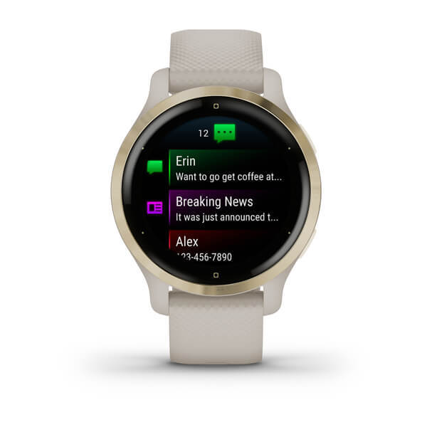 

Умные часы Garmin Venu 2S, золотой с белым ремешком
