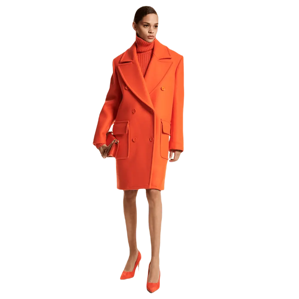

Пальто Michael Kors Wool Melton Chesterfield, оранжевый