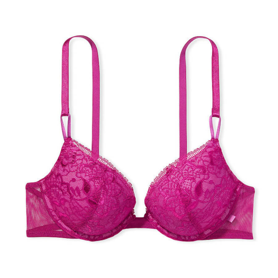 

Бюстгальтер на косточках Victoria's Secret Sexy Tee Lace Push-Up, малиновый