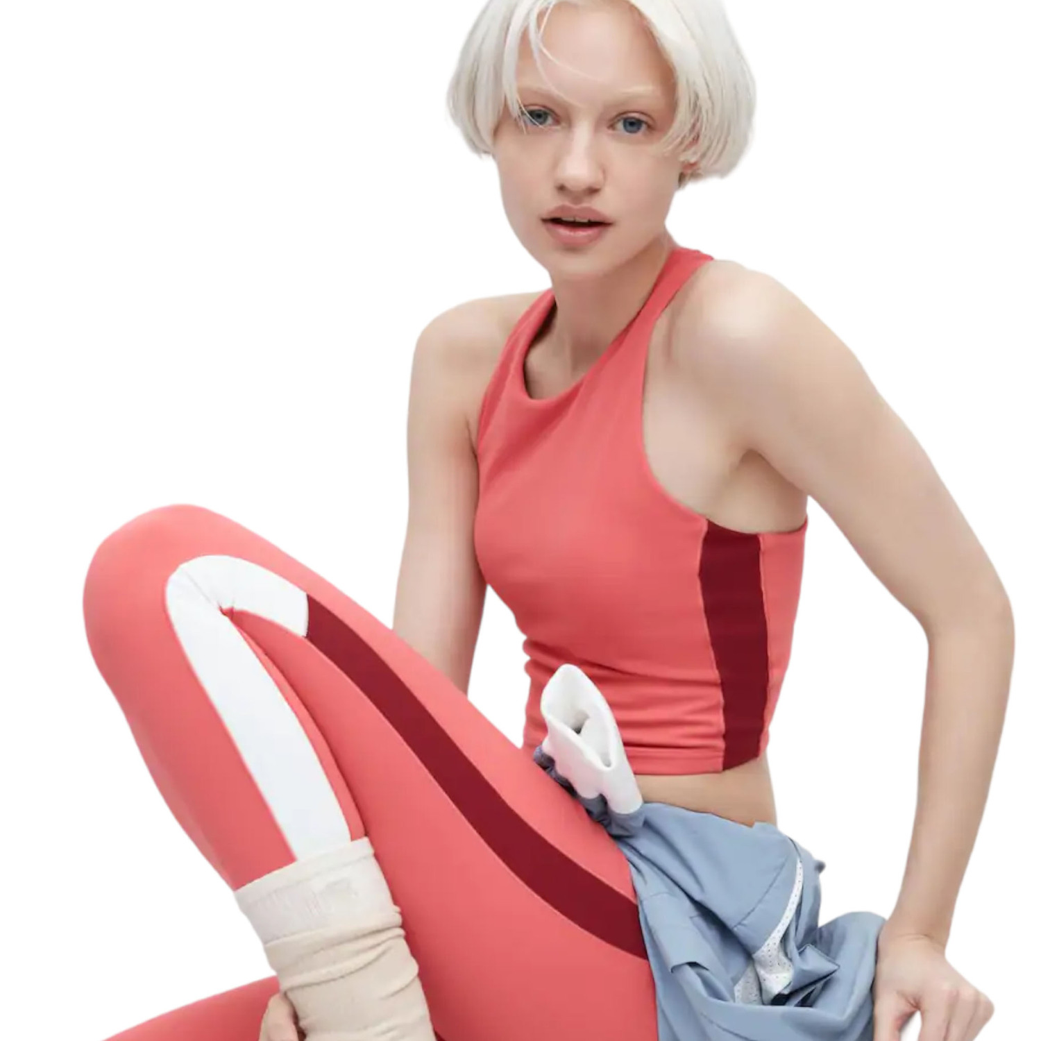 

Топ Uniqlo x JW Anderson Cropped Fit Sleeveless Bra, розовый