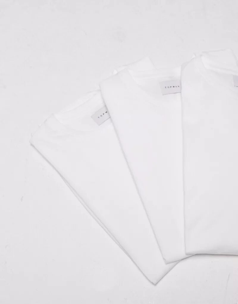 

Комплект из 3 белых футболок Topman Classic Fit, Серый