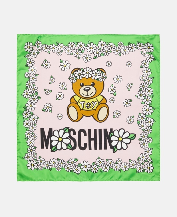

Шелковый квадратный шарф Moschino, розовый
