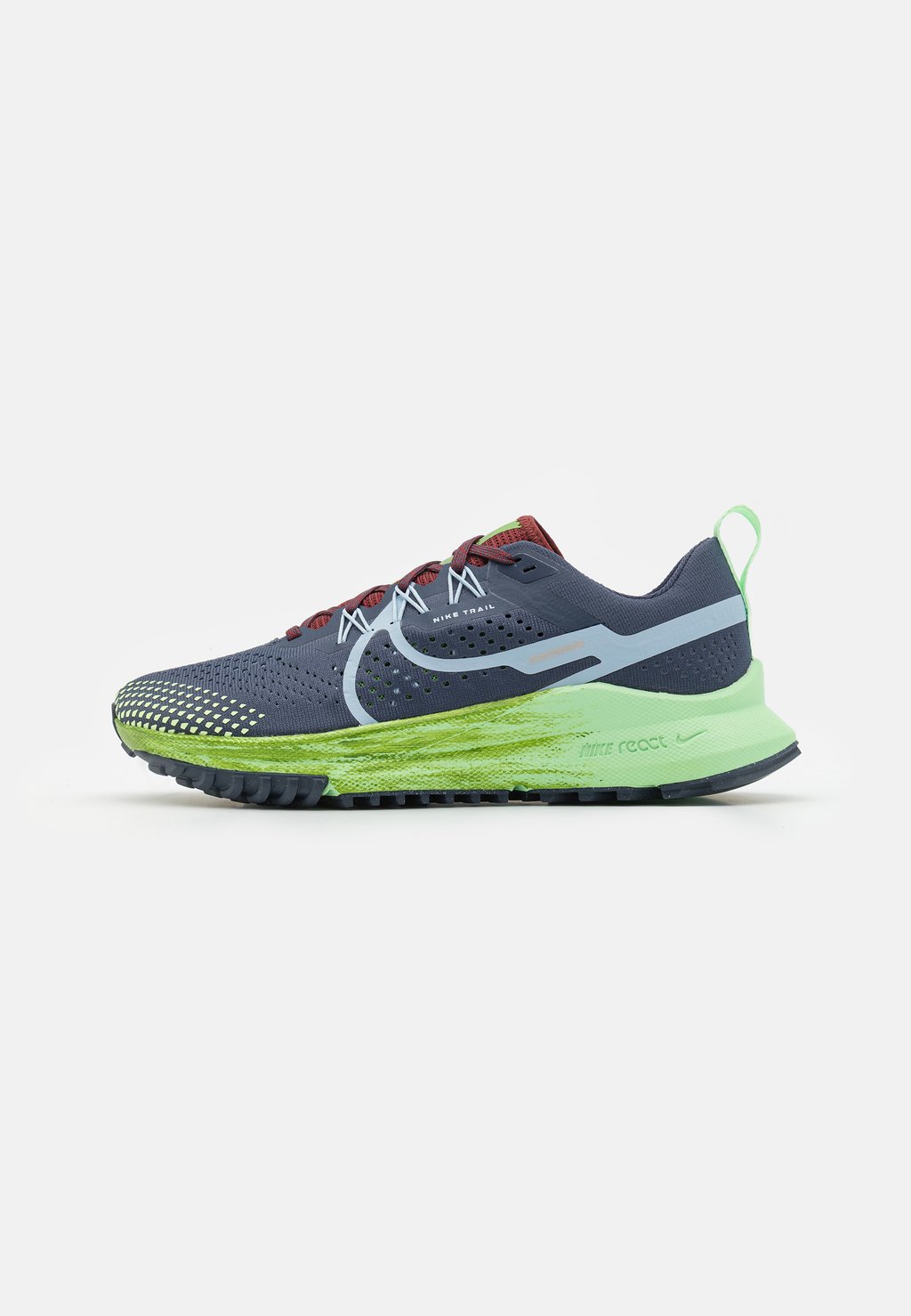 Кроссовки для бега по пересеченной местности REACT PEGASUS TRAIL 4 Nike, цвет thunder blue/light armory blue/chlorophyll/vapor green/dark team red
