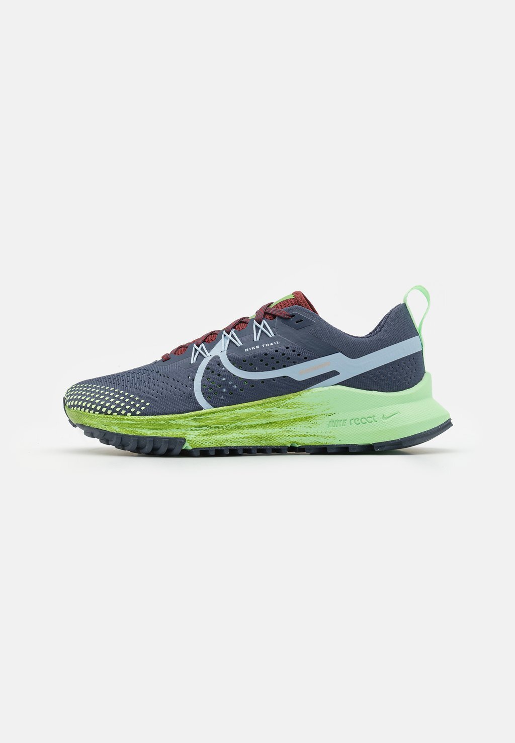 

Кроссовки для бега по пересеченной местности REACT PEGASUS TRAIL 4 Nike, цвет thunder blue/light armory blue/chlorophyll/vapor green/dark team red