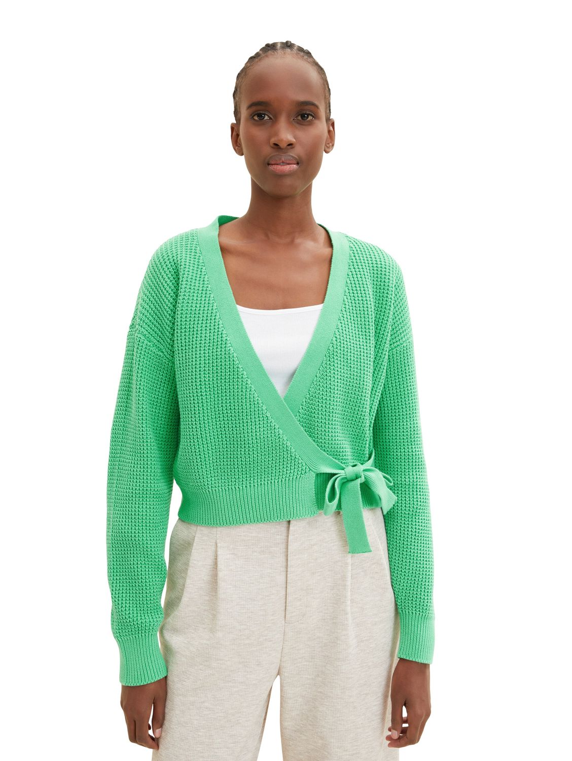 Кардиган TOM TAILOR Denim Strickjacke WRAP, зеленый пуловер tom tailor размер s зеленый