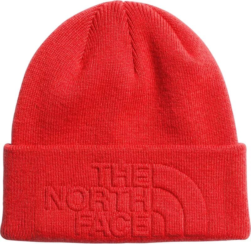 

Женская шапка с тиснением The North Face, огненно-красный