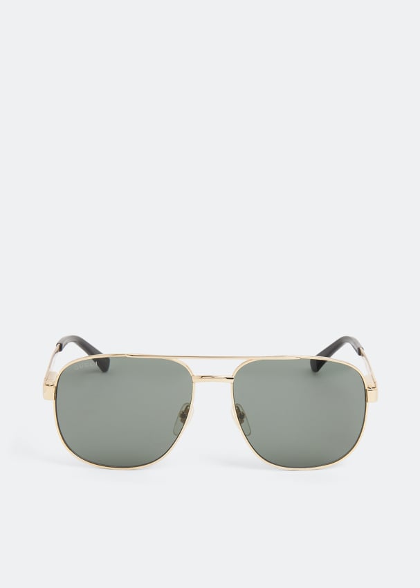 Солнечные очки GUCCI Navigator frame sunglasses, золотой солнцезащитные очки web белый