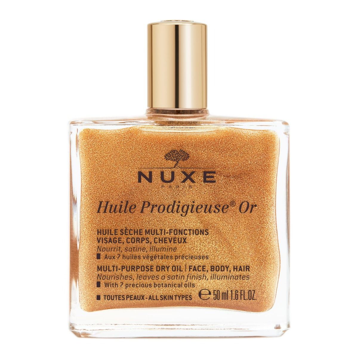 Nuxe Huile Prodigieuse Or масло для лица, тела и волос, 50 ml nuxe мерцающее сухое масло для лица тела и волос huile or 100 мл nuxe prodigieuse