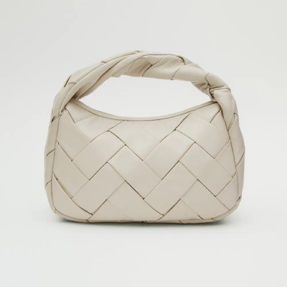 

Сумка Massimo Dutti Nappa Leather Woven Croissant, белый