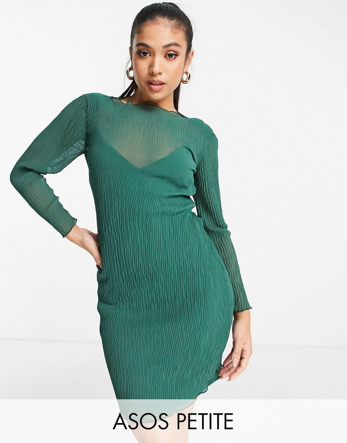 

Платье мини из плиссированной ткани ASOS DESIGN Petite