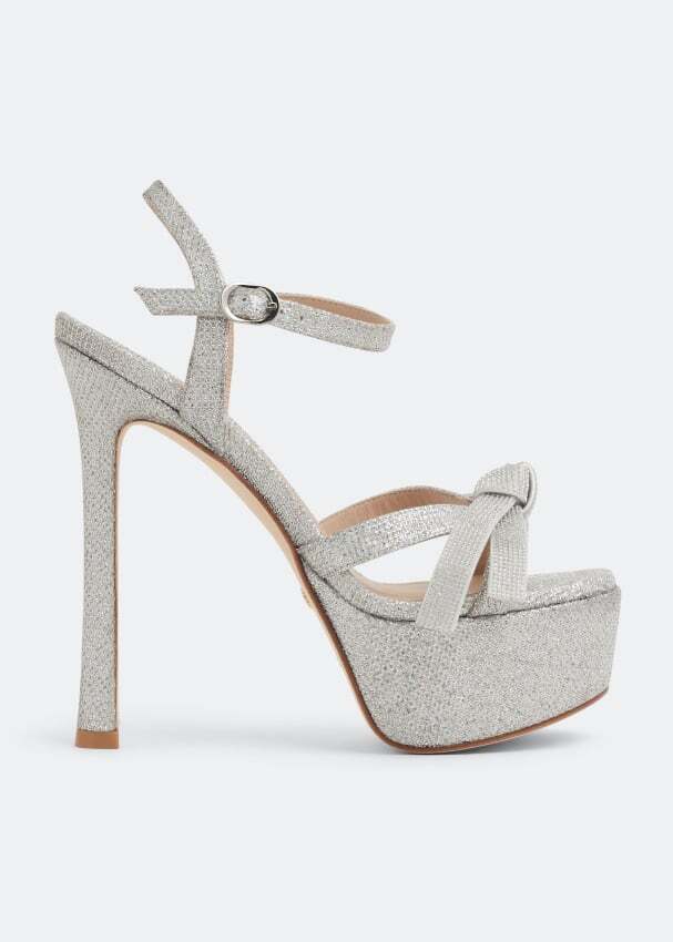 

Сандалии STUART WEITZMAN SW Mega Bow platform sandals, серебряный