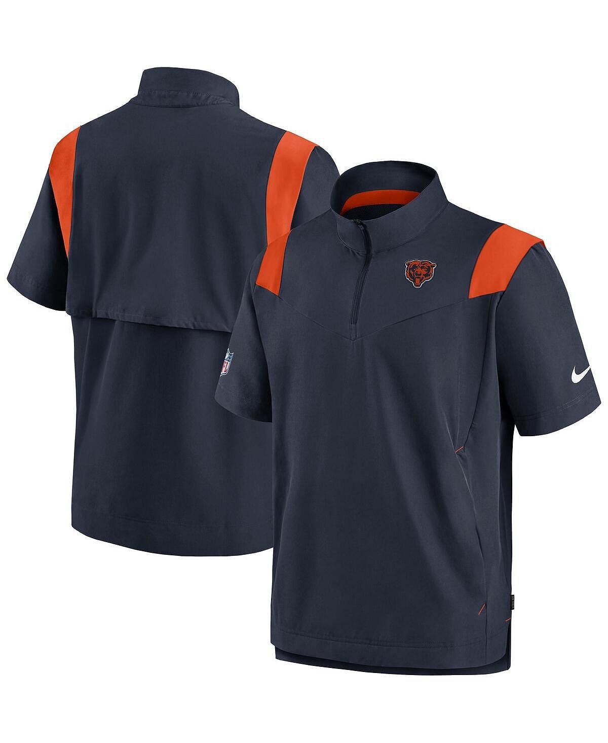 

Мужская темно-синяя куртка chicago bears sideline coaches с коротким рукавом и молнией на четверть Nike, синий