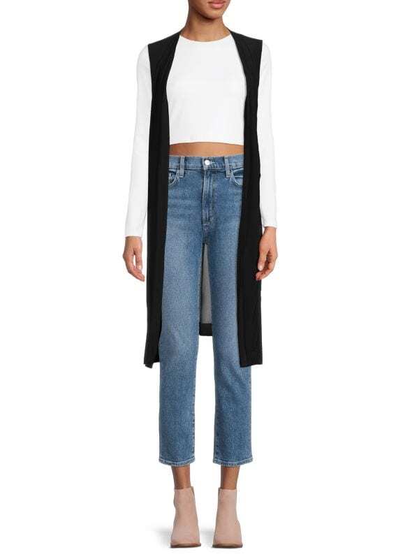 

Прозрачный жилет с разрезом по подолу DKNY Black