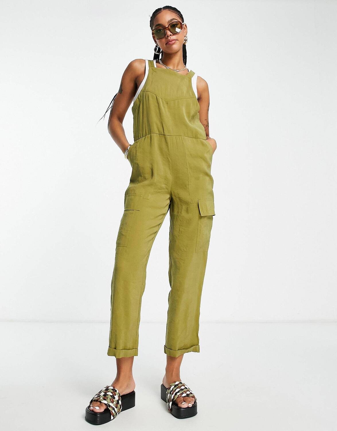 

Комбинезон Topshop цвета хаки