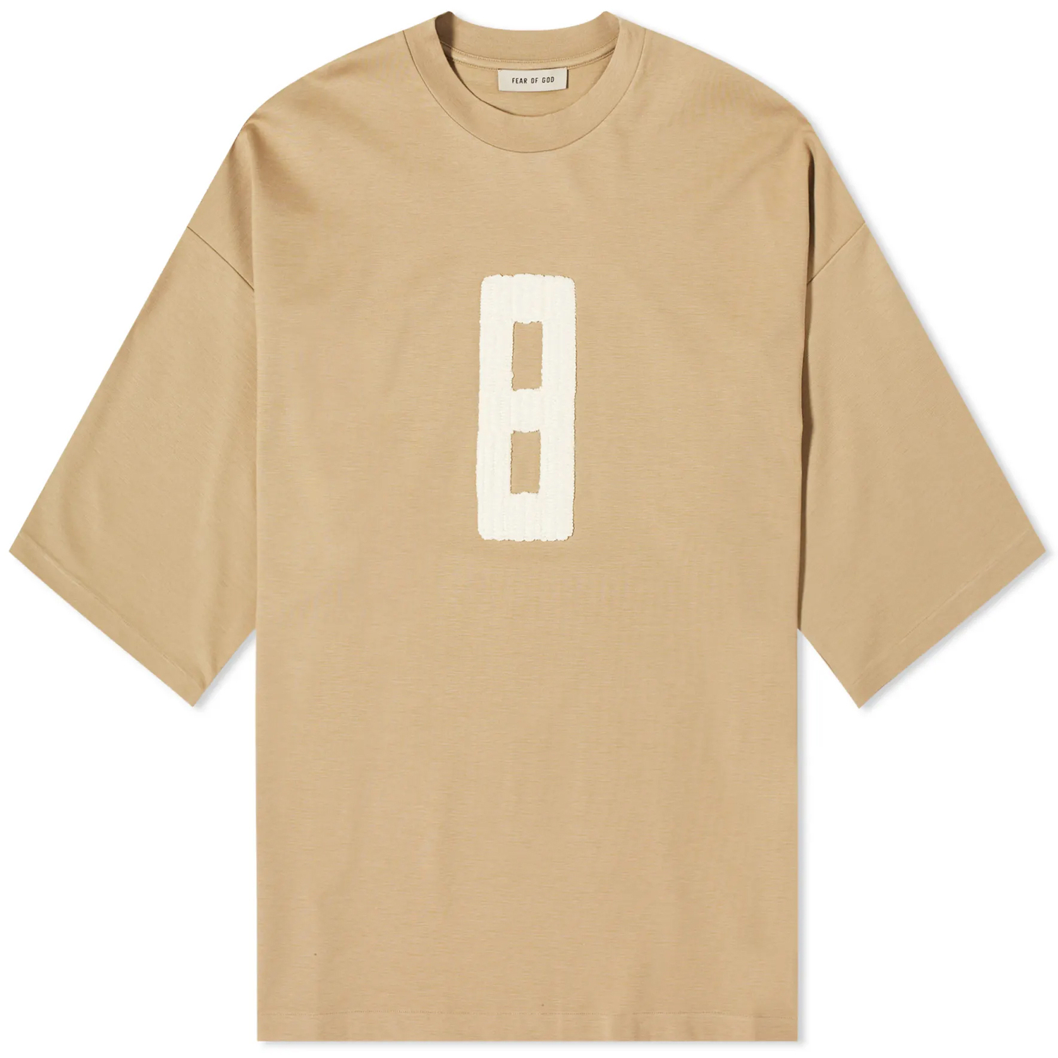 

Футболка Fear of God Embroidered 8 Milano, песочный, Бежевый, Футболка Fear of God Embroidered 8 Milano, песочный