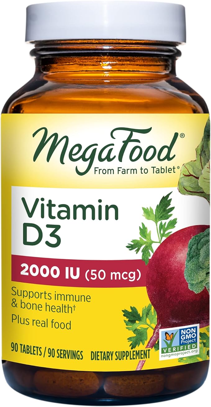 MegaFood Витамин D3 2000 МЕ (50 мкг) — 90 таблеток nature s truth extra strength витамин d3 натуральный ананас 50 мкг 2000 ме 70 вегетарианских жевательных таблеток