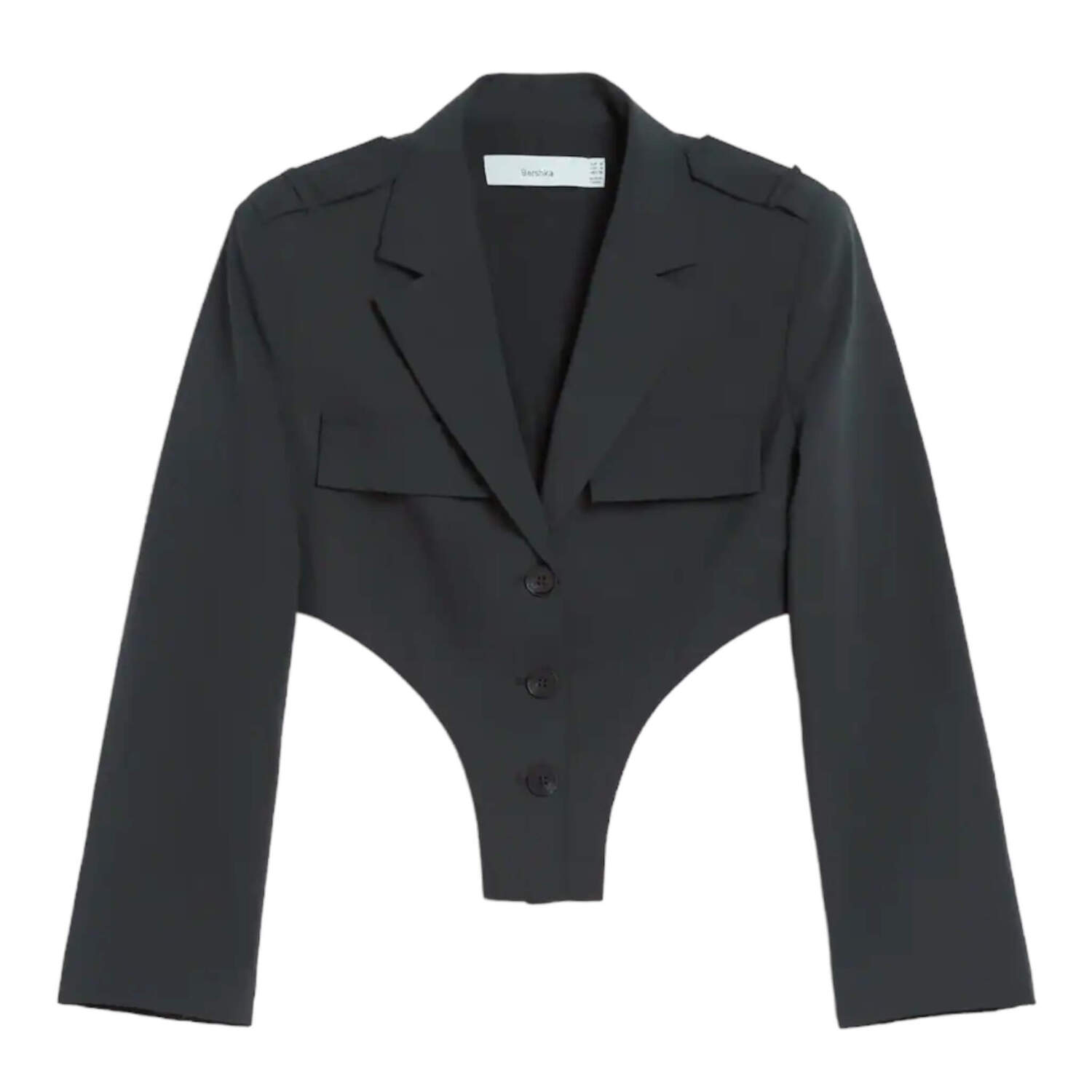 

Пиджак Bershka Tailored Bodysuit, серый
