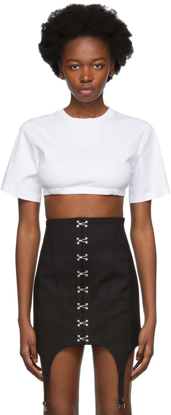 

Белая футболка с бюстгальтером из джерси Dion Lee, Белый