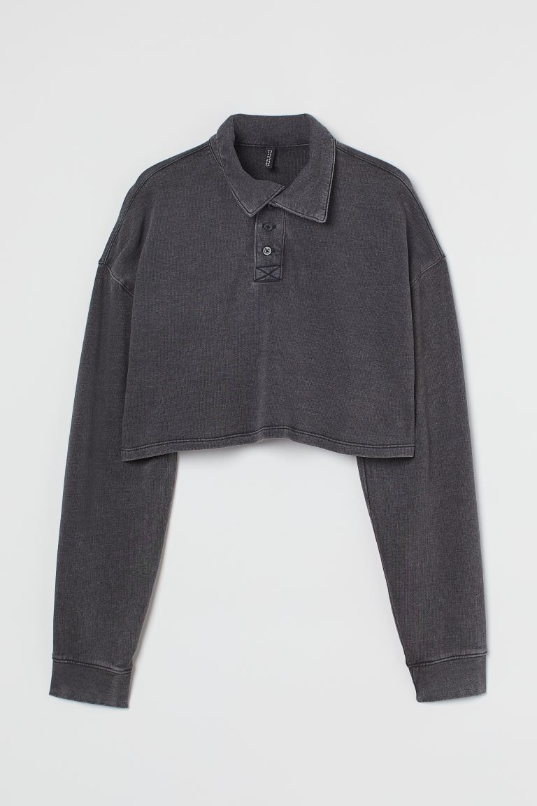 

Укороченная куртка для регби H&M, черный/мытье