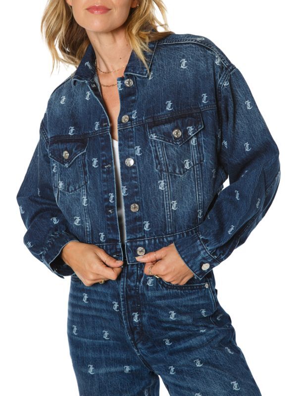 

Джинсовая Куртка Juicy Couture с логотипом, dark wash