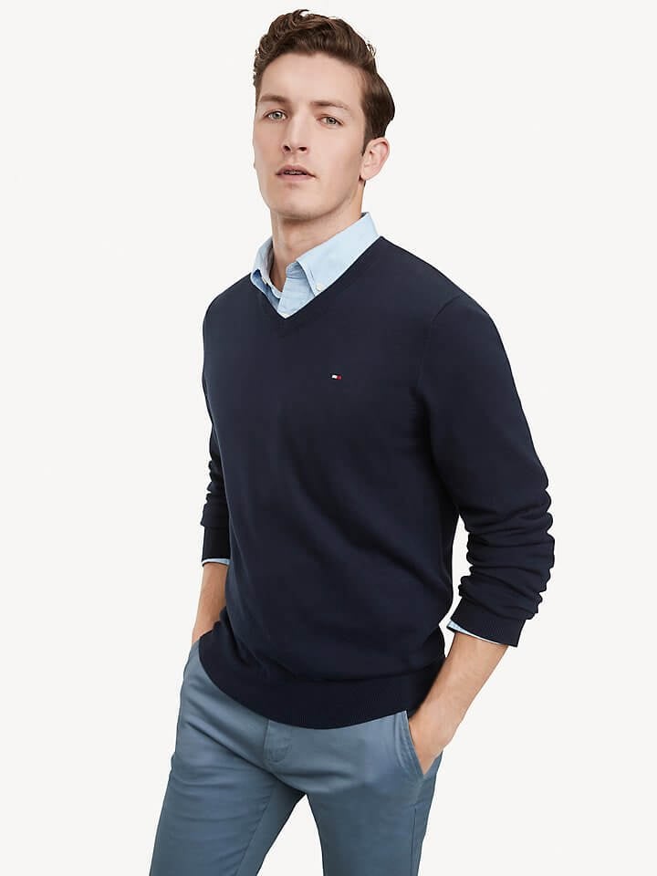 

Свитер Tommy Hilfiger Essential V-Neck, синий