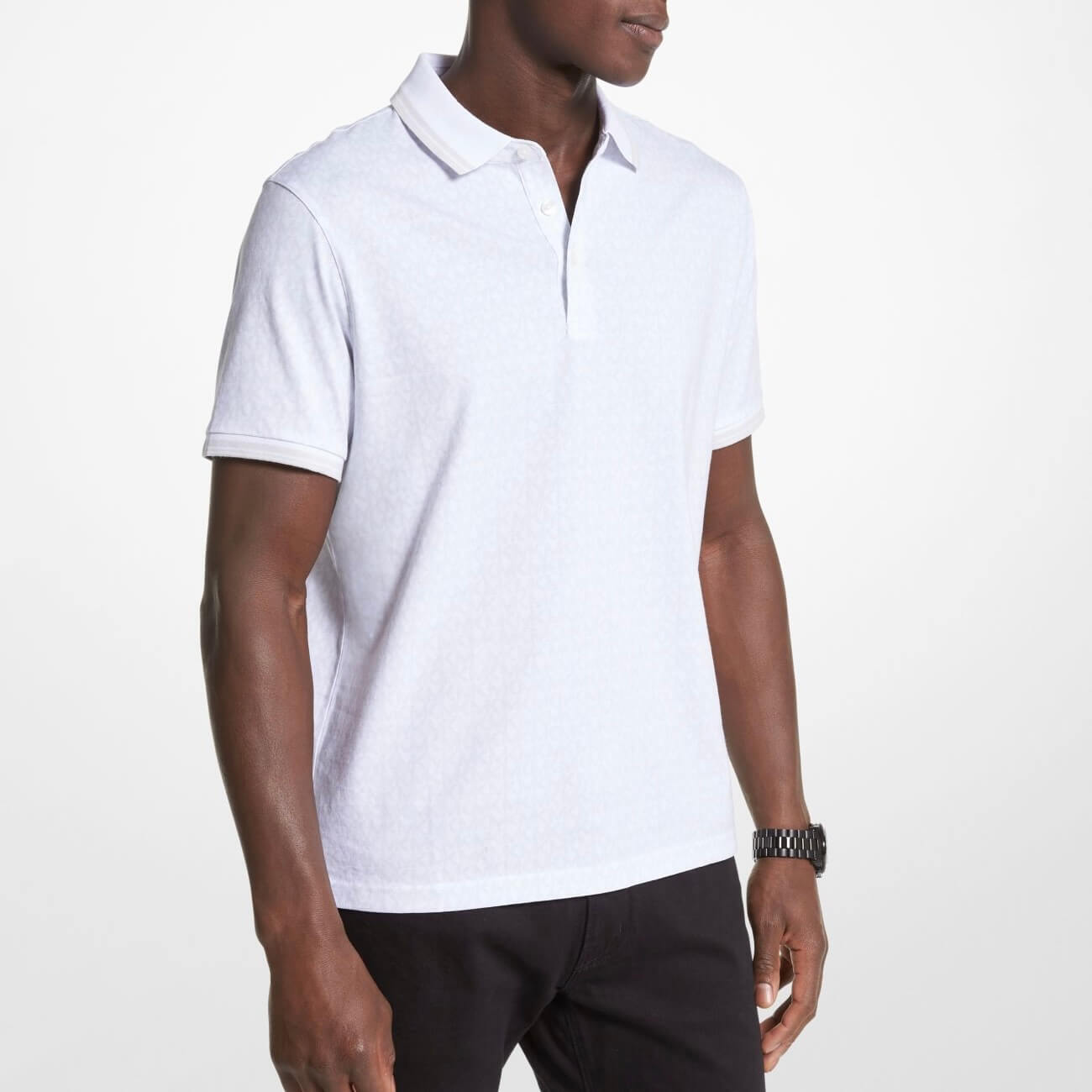 

Рубашка-поло Michael Kors Greenwich Logo Print Cotton Jersey, белый