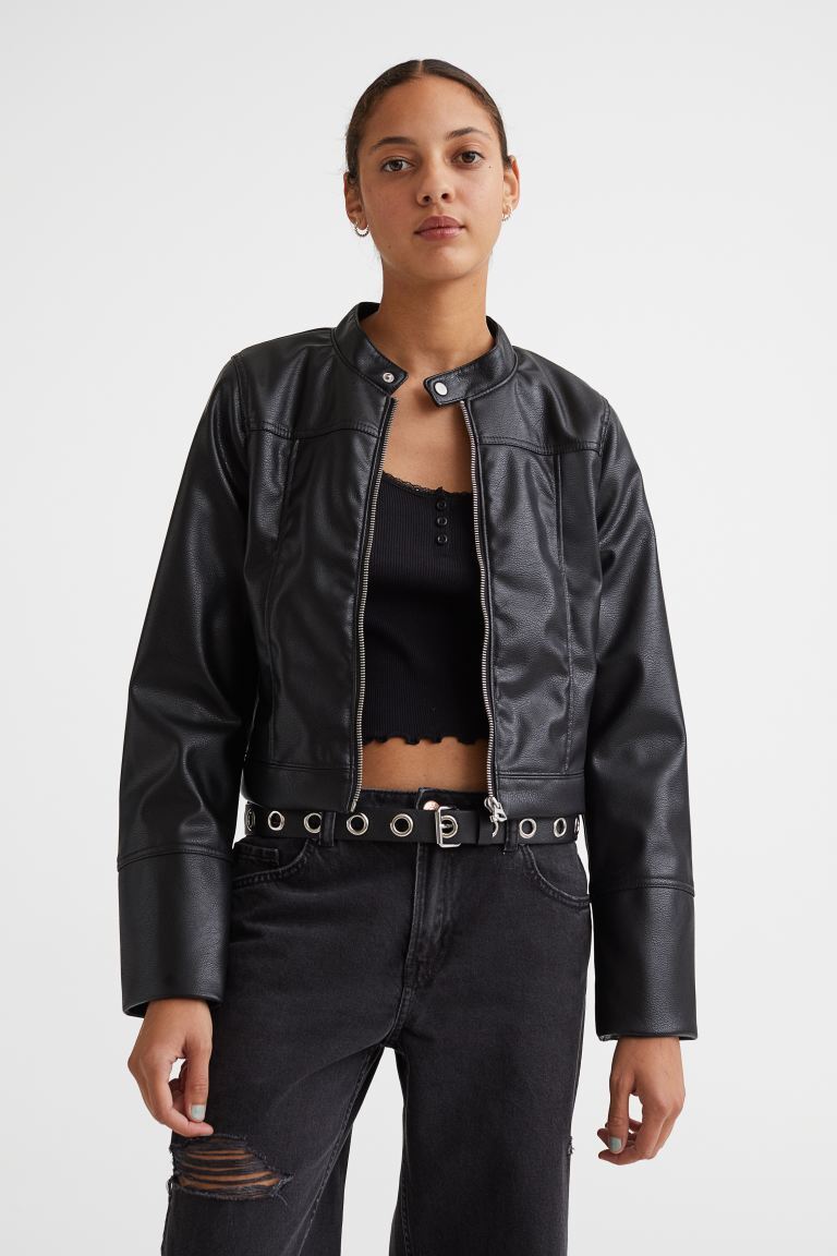 

Байкерская куртка H&M, черный