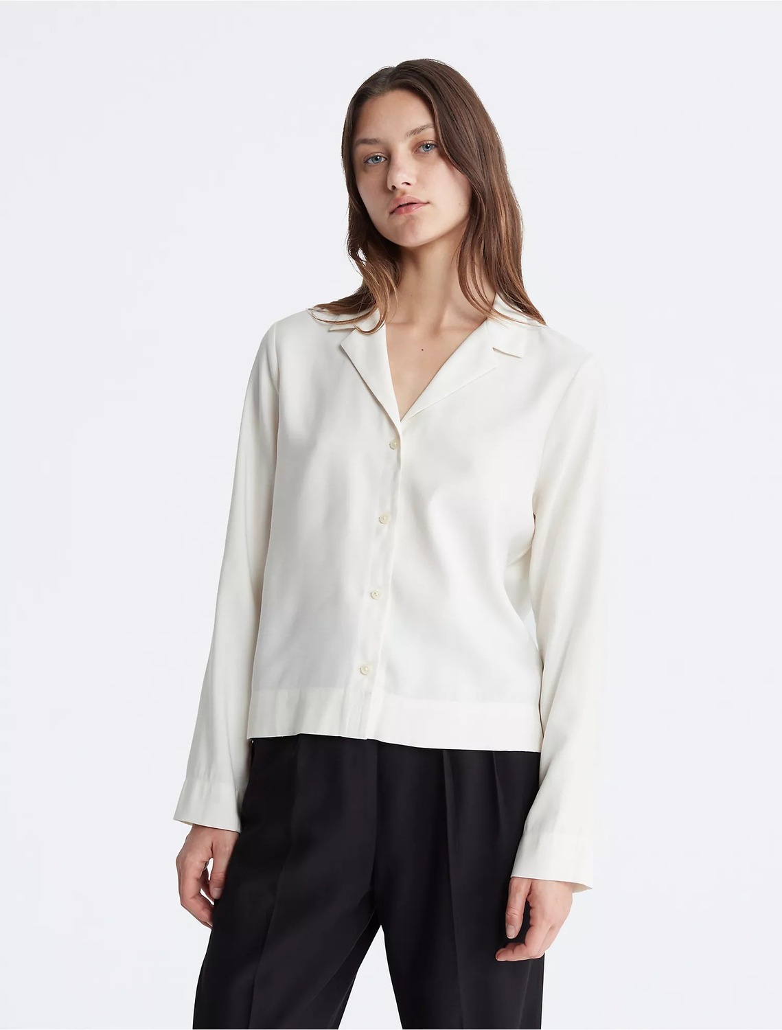 

Рубашка Calvin Klein Soft Twill Classic Button-Down, кремовый