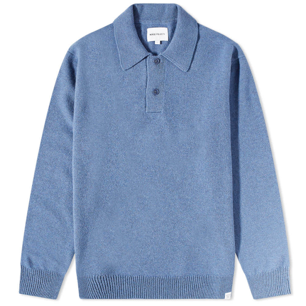 

Футболка Norse Projects Marco Lambswool Polo, Синий