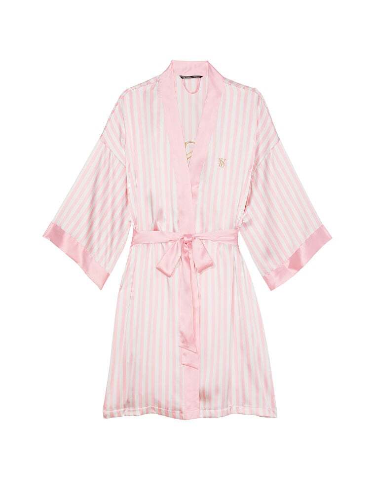 

Халат Victoria's Secret The Tour'23 Iconic Pink Stripe, белый/розовый