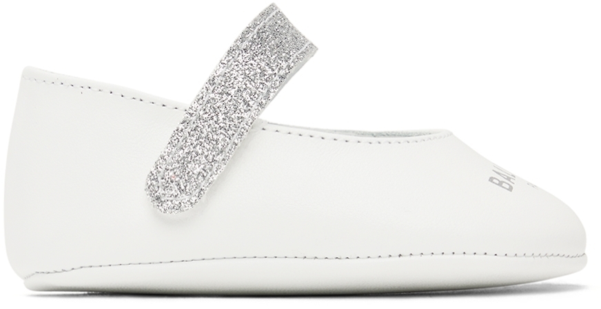 

Белые и серебристые детские ходунки Baby Ballerina Balmain