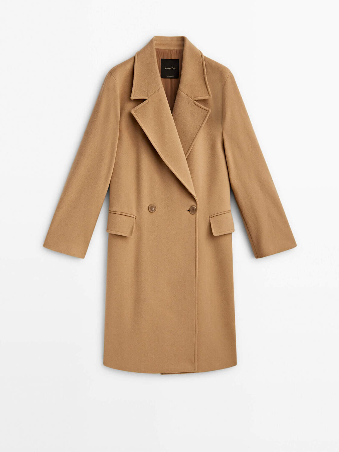 

Пальто Massimo Dutti Wool Blend Comfort Double-Breasted, коричневый