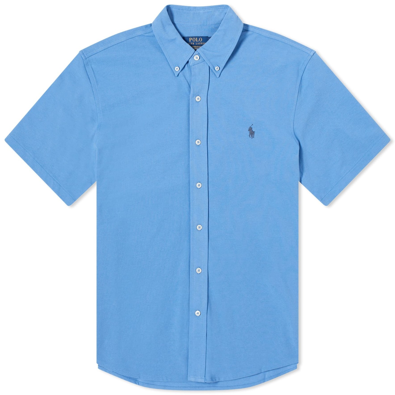 

Рубашка Polo Ralph Lauren Short Sleeve Button Down Pique, голубой