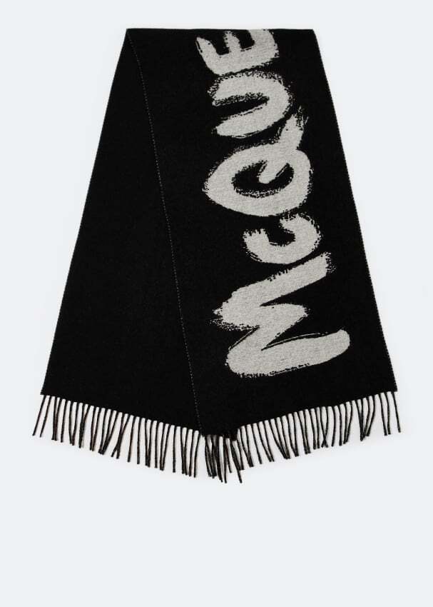 

Шарф ALEXANDER MCQUEEN Graffiti scarf, черный