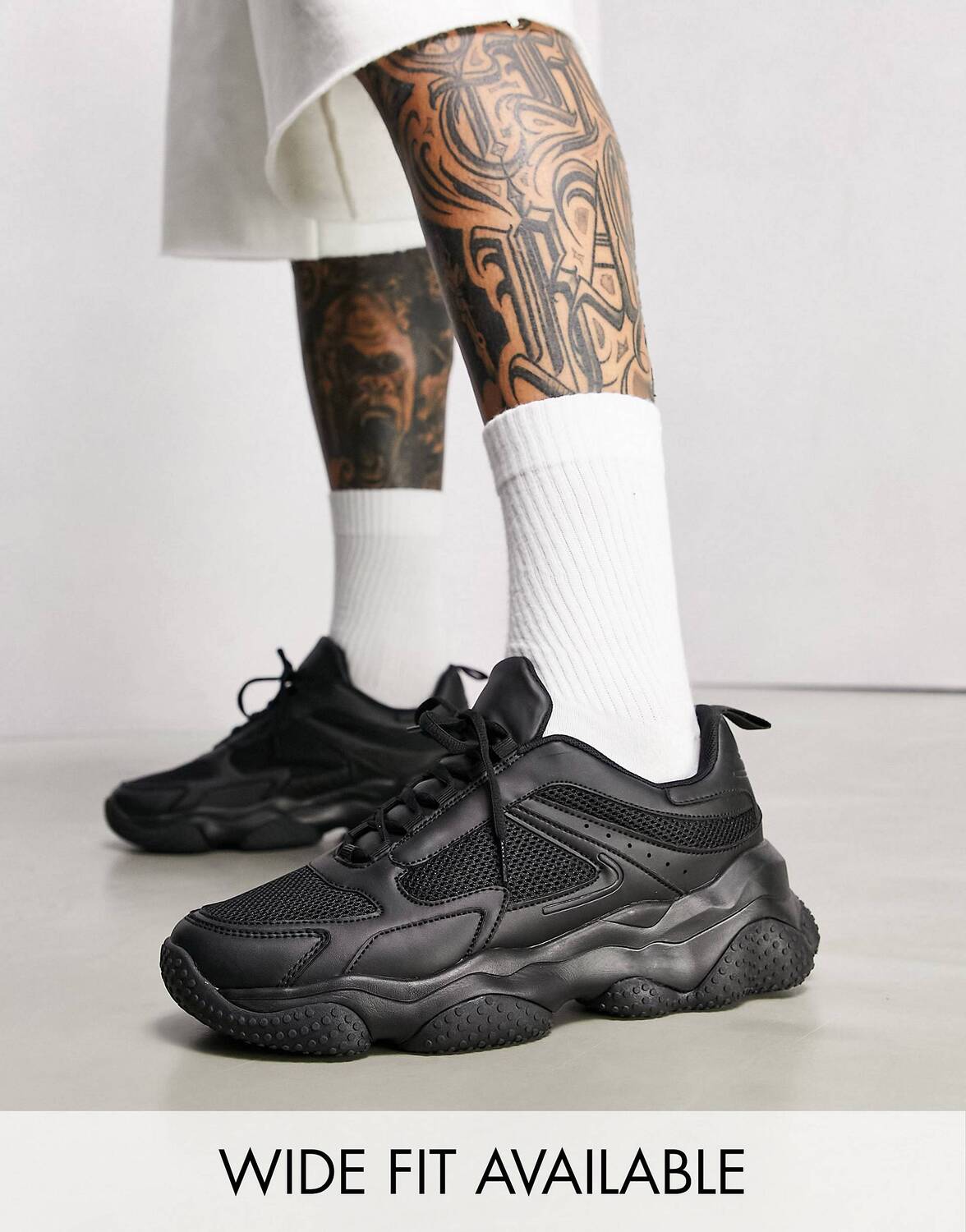 

Черные сетчатые кроссовки на массивной подошве ASOS DESIGN