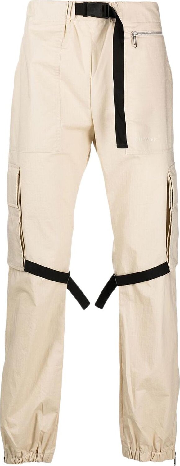 

Брюки Off-White Diag Tab Cotton Cargo Pant 'New Beige', коричневый