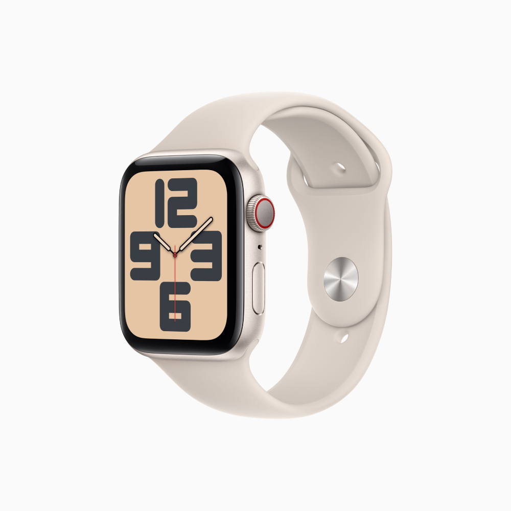 Умные часы Apple Watch SE Gen 2 2023 (GPS + Cellular), 44 мм, Starlight Aluminum Case/Starlight Sport Band - M/L