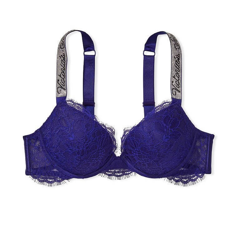 

Бюстгалтер Victoria's Secret Very Sexy Shine Strap Lace Push-Up, синий