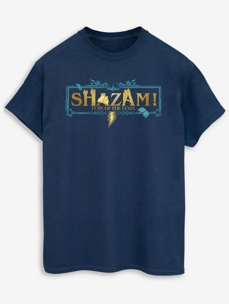 

NW2 DC Comics Shazam Golden Logo Взрослая темно-синяя футболка George., нави